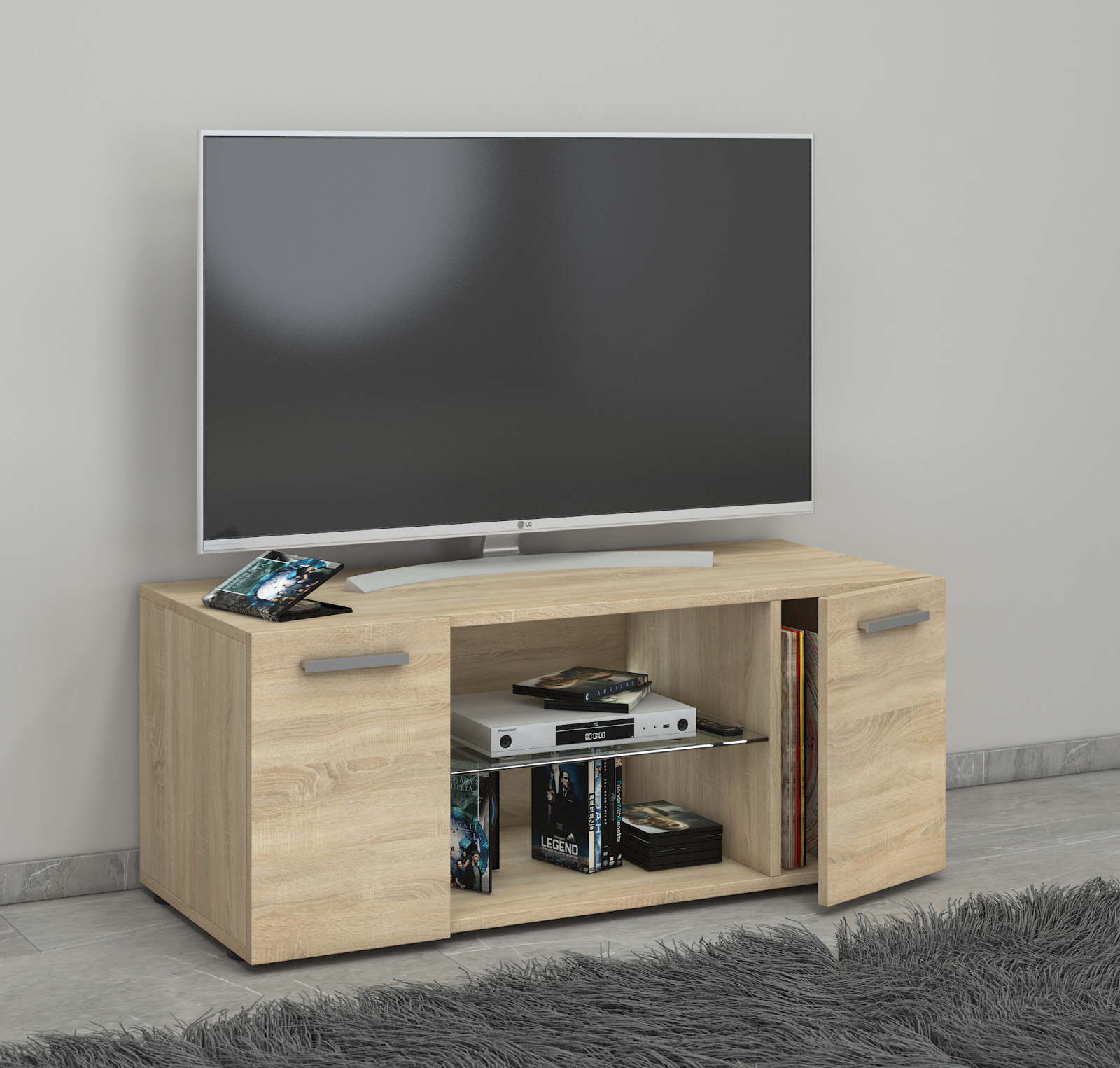 TV-Lowboard LOWINA - Sonoma Eiche -2 Türen - 95 cm breit