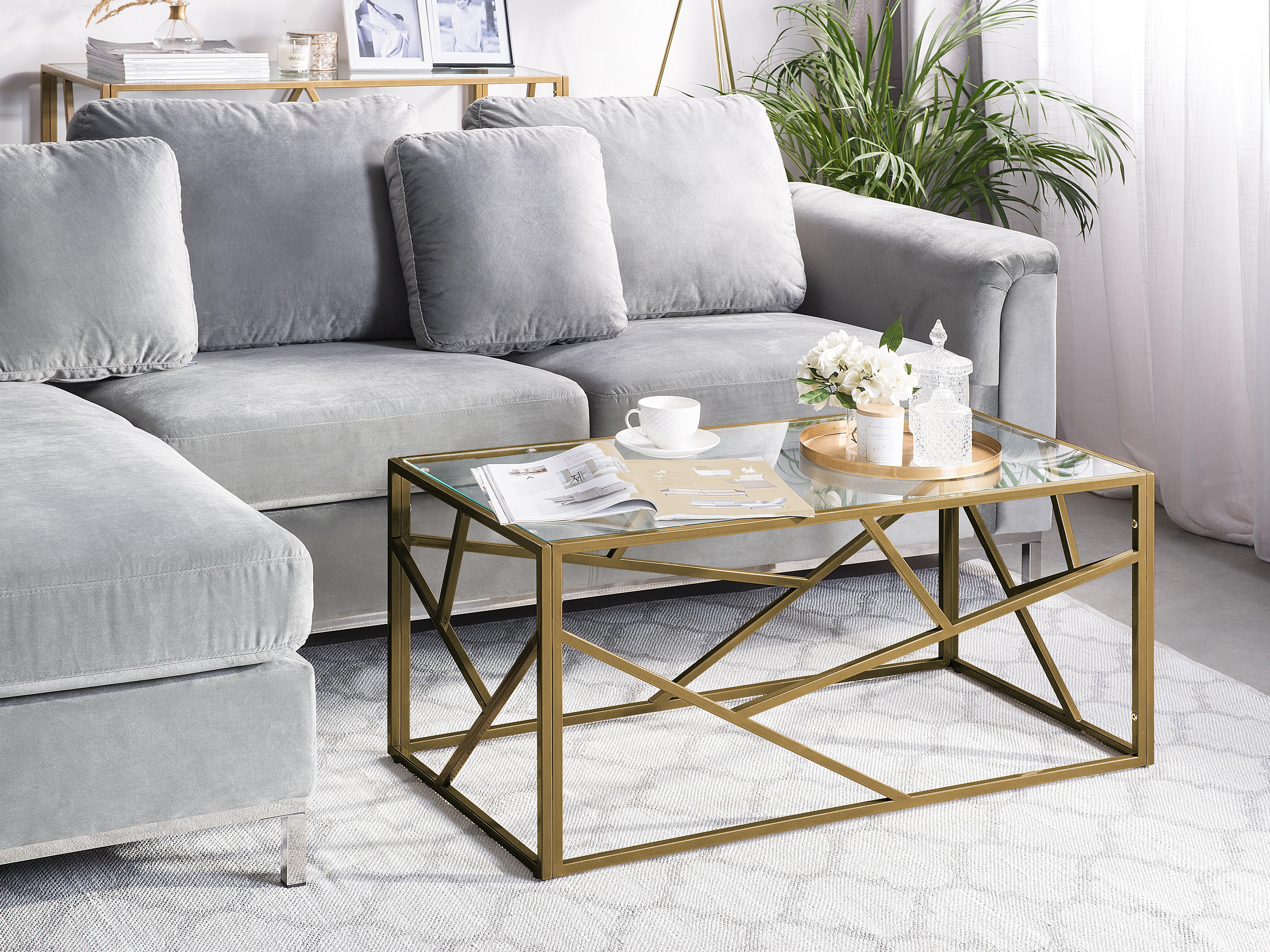 Salontafel ORLAND Glas Goud