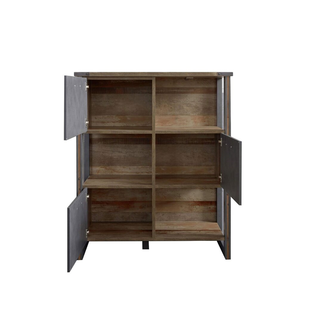 Regal PRIME 113 x 136 cm Holznachbildung Old Wood grau