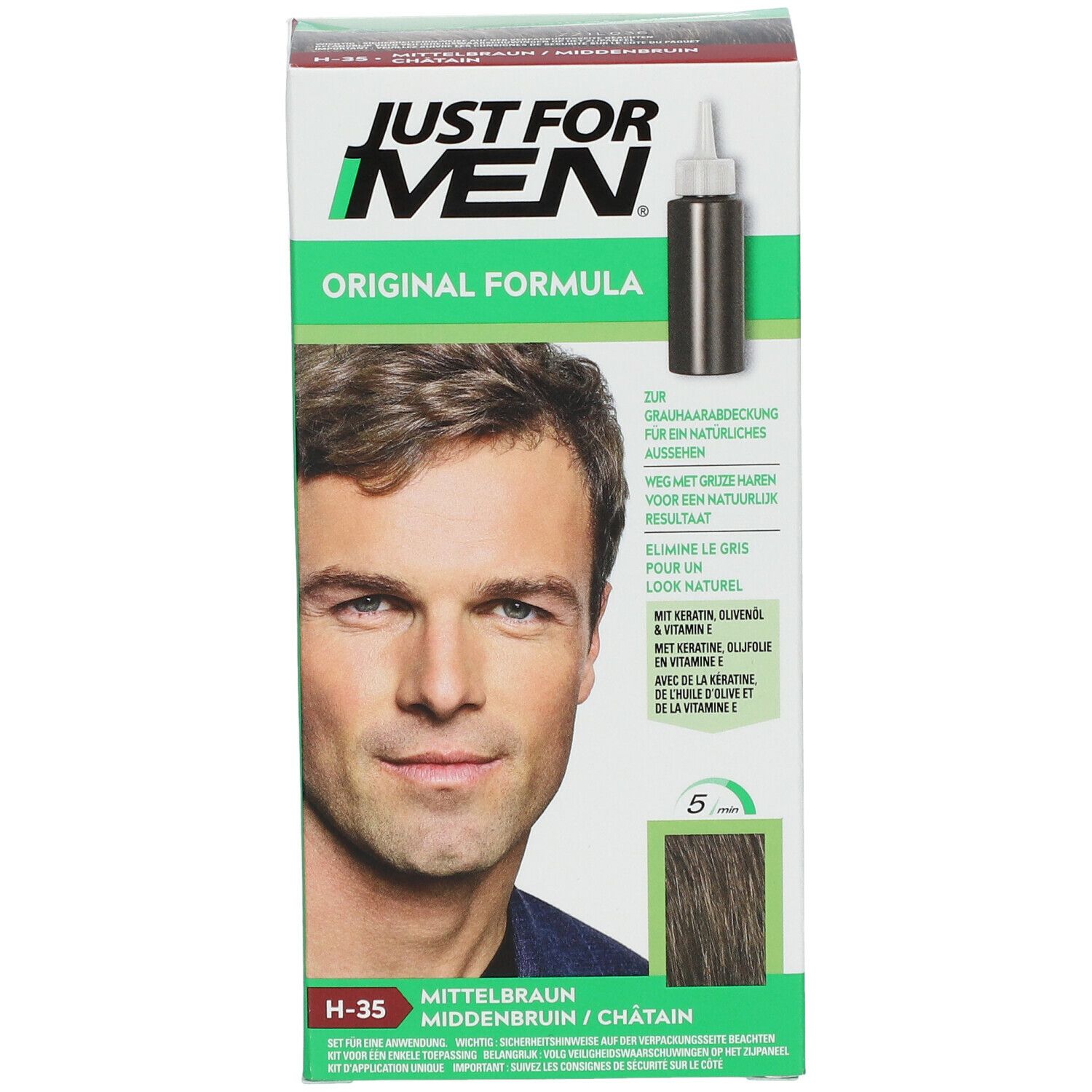 JUST FOR MEN Pflege-Tönungs-Shampoo mittelbraun