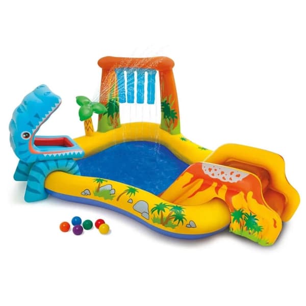 INTEX Oppblåsbart basseng Dinosaur Play Center 249x191x109 cm 57444NP