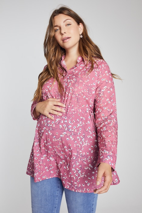Bellieva-Hemdbluse, Still-Funktion, Langarm, Biobaumwolle, GOTS