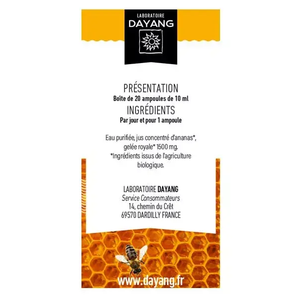 Dayang Gelée Royale Bio 1500mg 20 ampoules