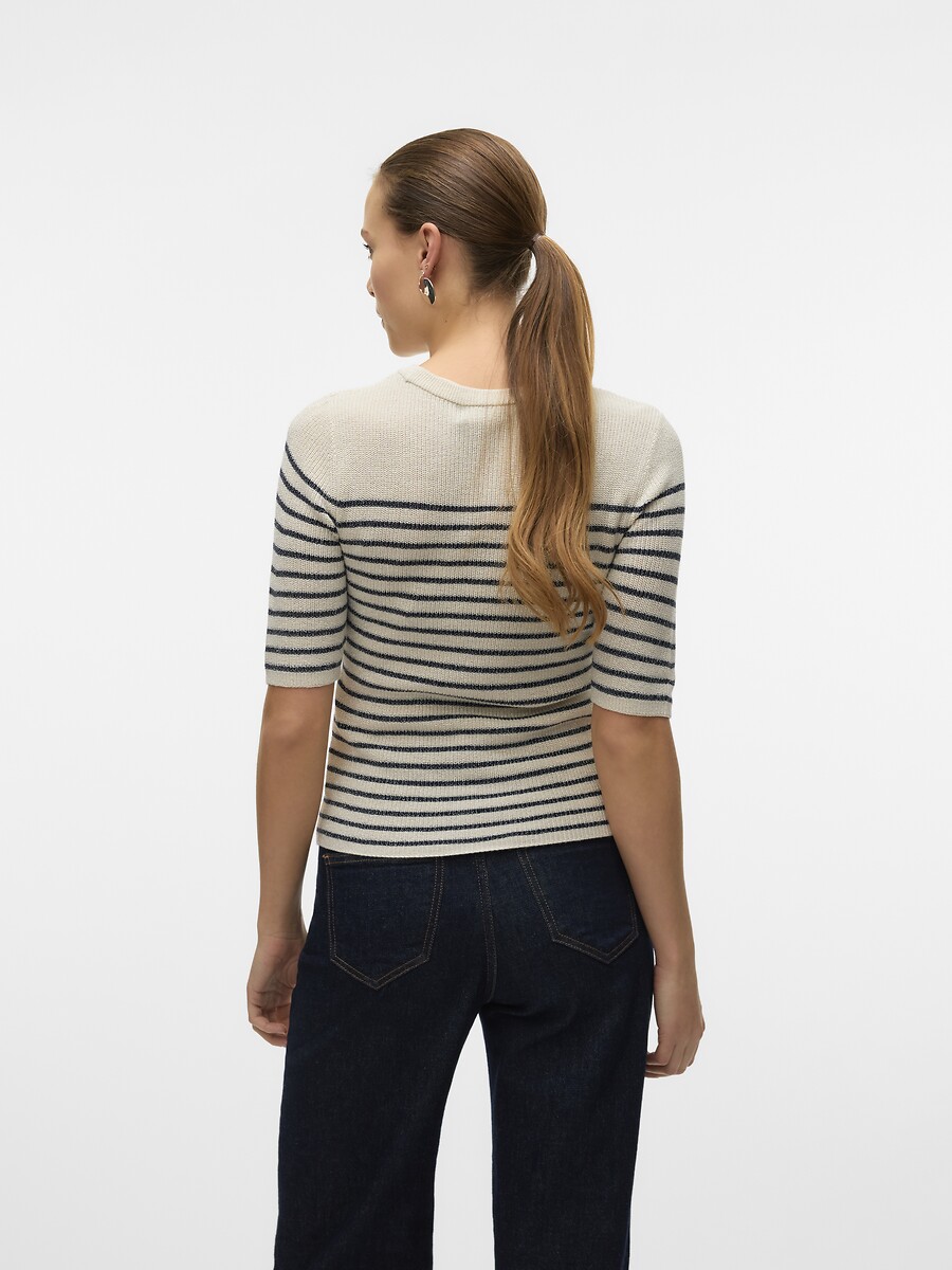 VERO MODA<br>Suéter com gola redonda e mangas 3/4