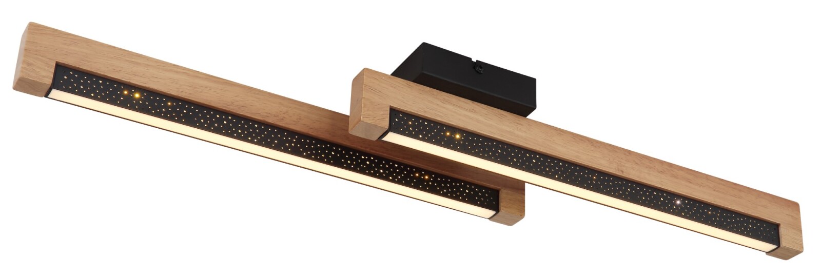 LED-Deckenleuchte - Holz-schwarz - 70 cm