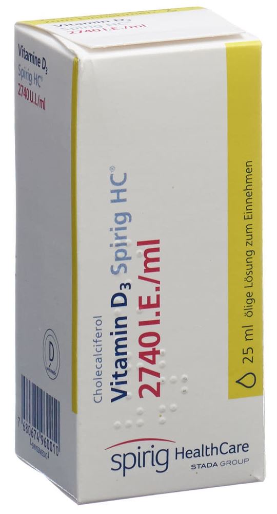 VITAMINE D3 Spirig HC 2740 IE/ml<br>25 ml, Flasche, Lösung zum Einnehmen, ölige Lösung zum Einnehmen
