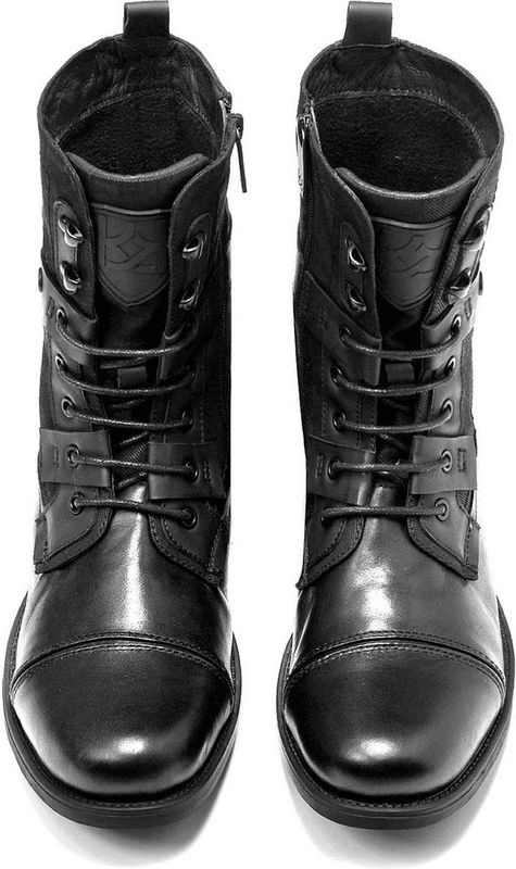 Kazar - Biker Boots - Zwart - Hoogwaardig Graanleer - Maat 45 EU