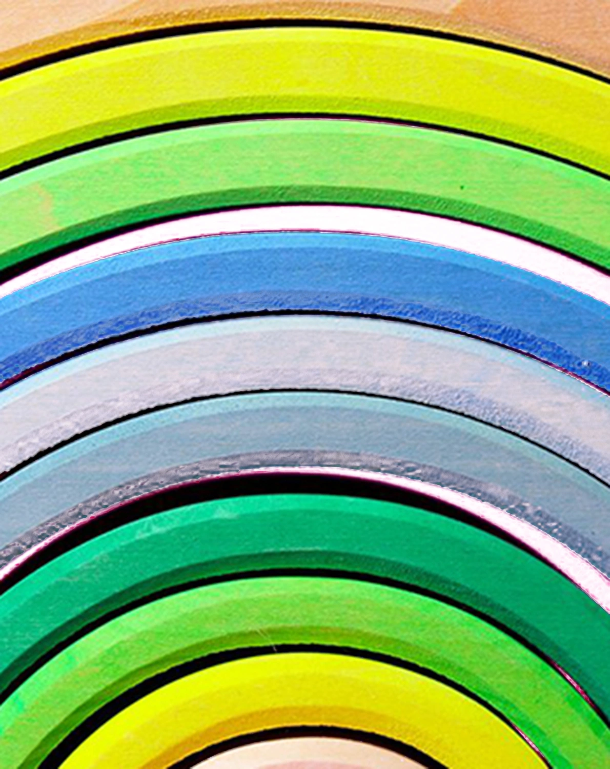 Holz-Regenbogen NEON 10-teilig in grün