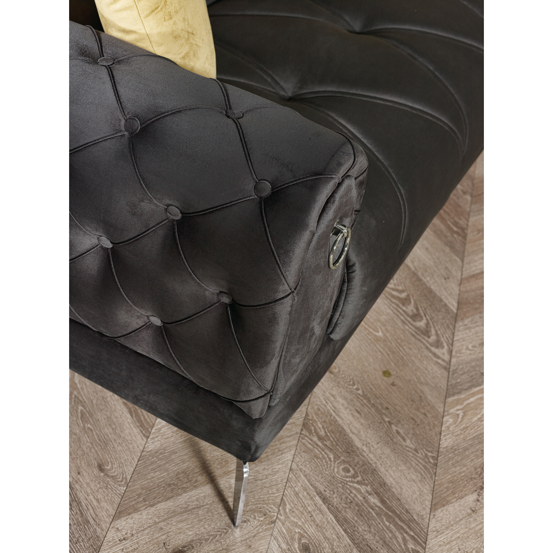 2-Sitzer-Sofa - anthrazit - mit Liegefunktion - Samt
