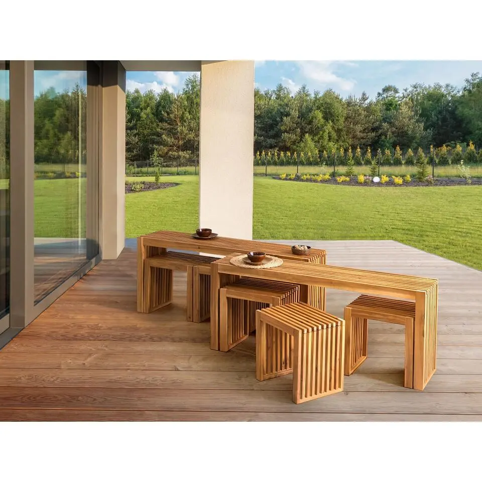 BELLANO - Tuinset 6-zits - Lichthout - Acaciahout