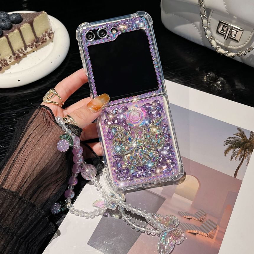 Edgin - Vlinder strass telefoonhoesje - Samsung Flip