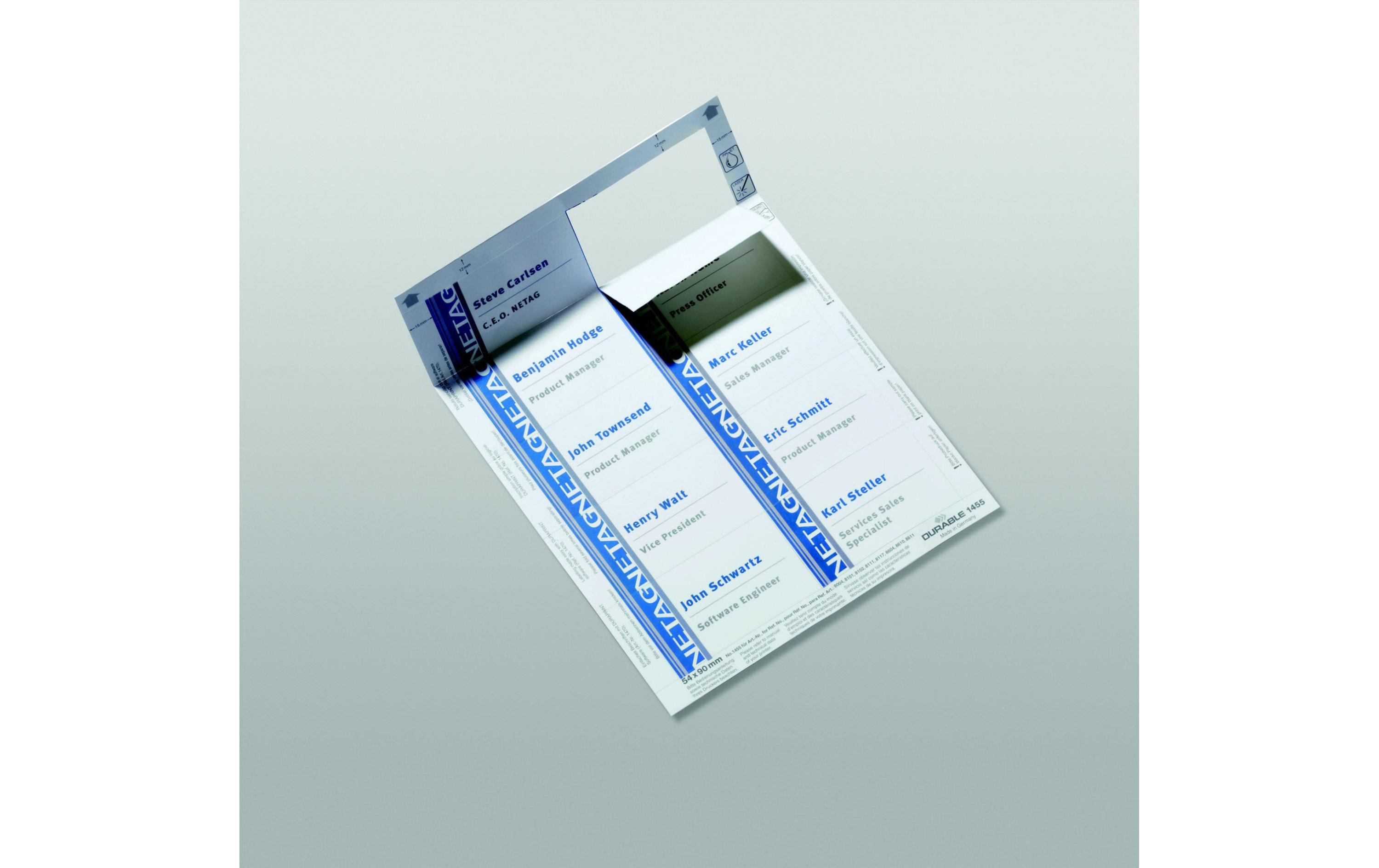 Namensetiketten 54 x 90 mm mm, 20 BlattEinsteckschilder für Namenschilder