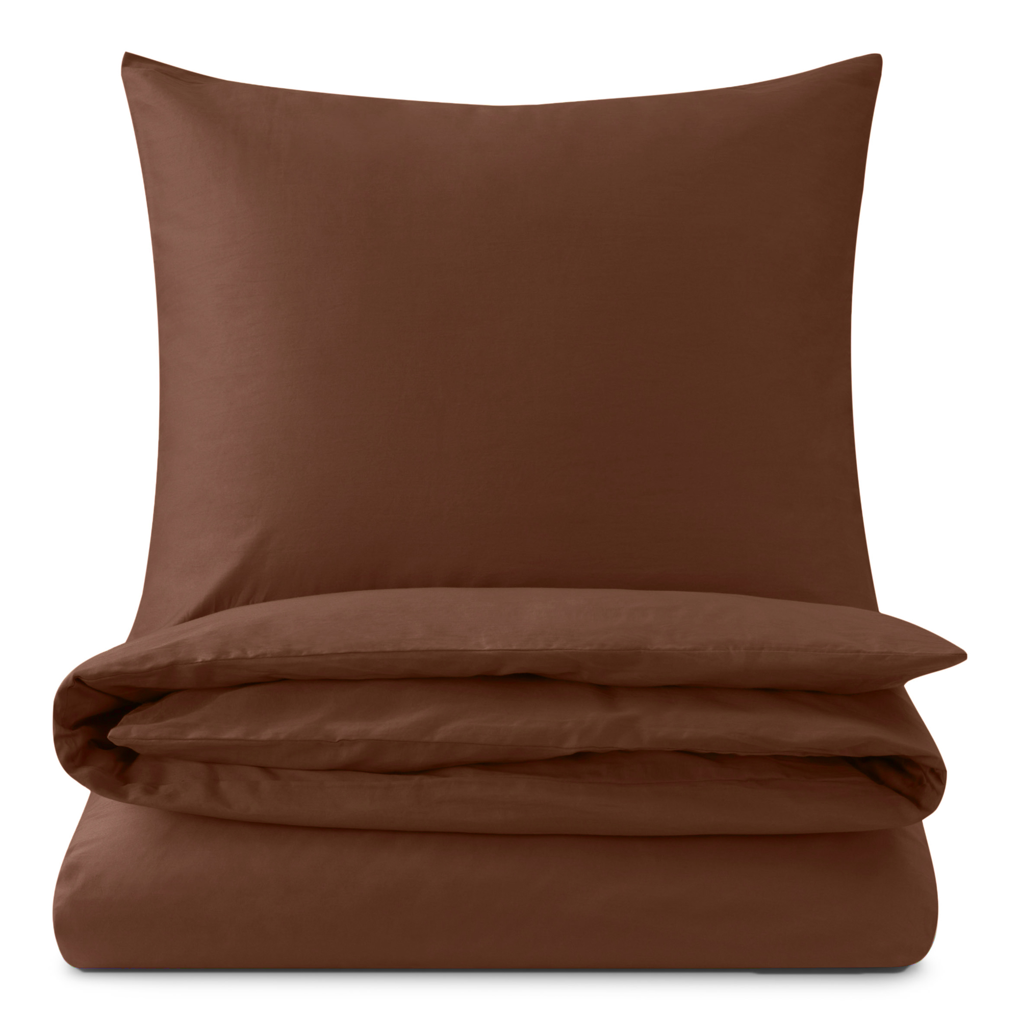 Dekbedovertrek Cotton Satin 140x220 cm dark brown