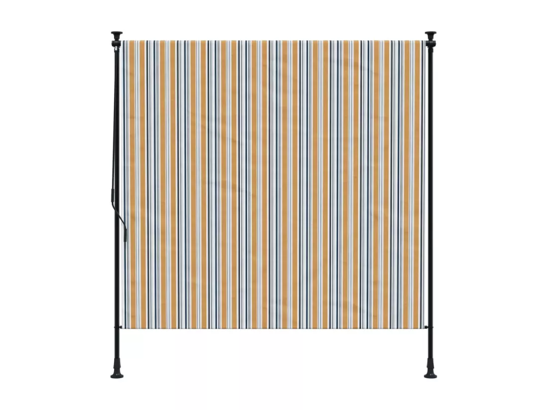Store roulant d'extérieur jaune et blanc 200x270 cm tissu acier