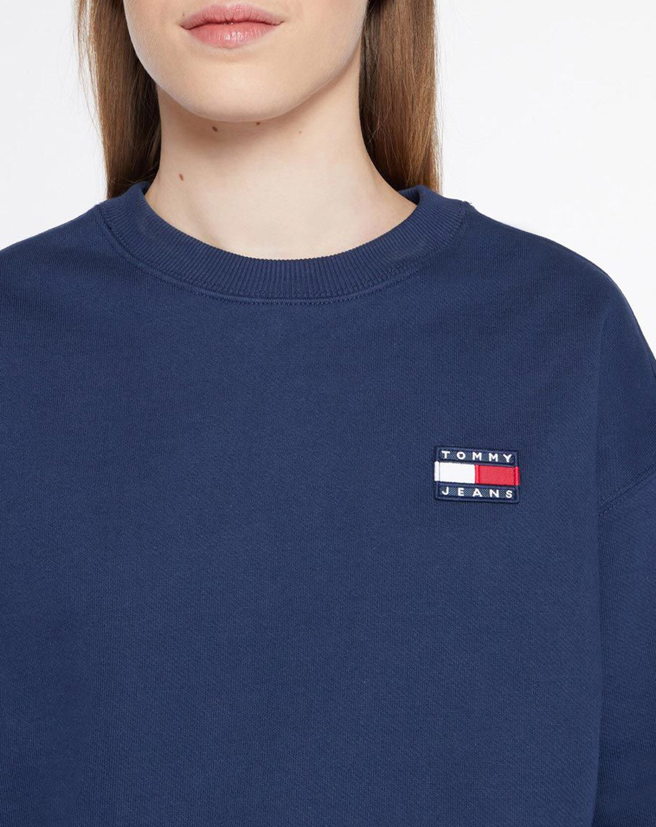 Tommy Jeans Sweat relaxed tommy badge crew bleu marine