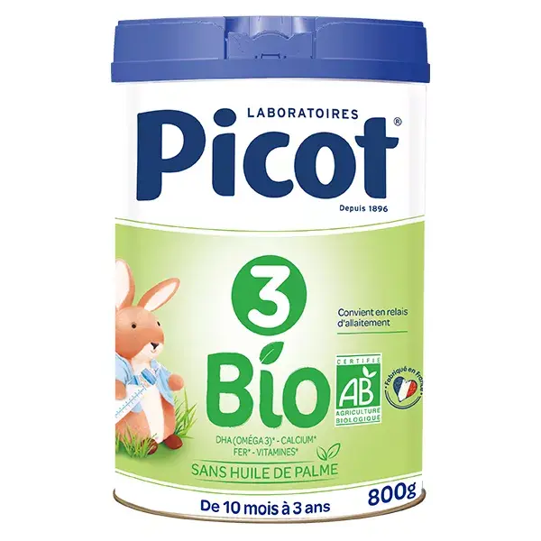 Leite de crescimento orgânico Picot, 3ª etapa, 800g