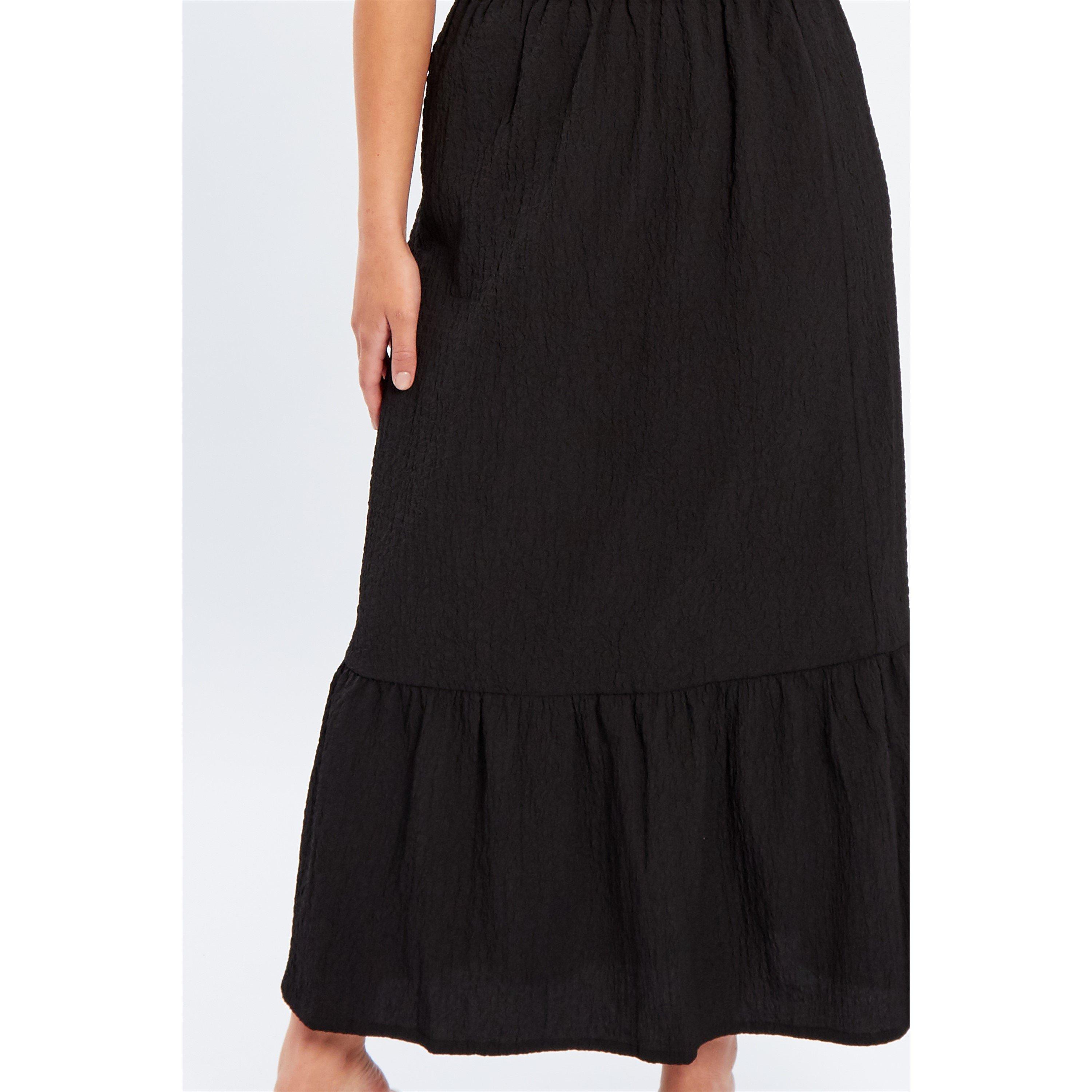Be You Crepe Tiered Midi Skirt