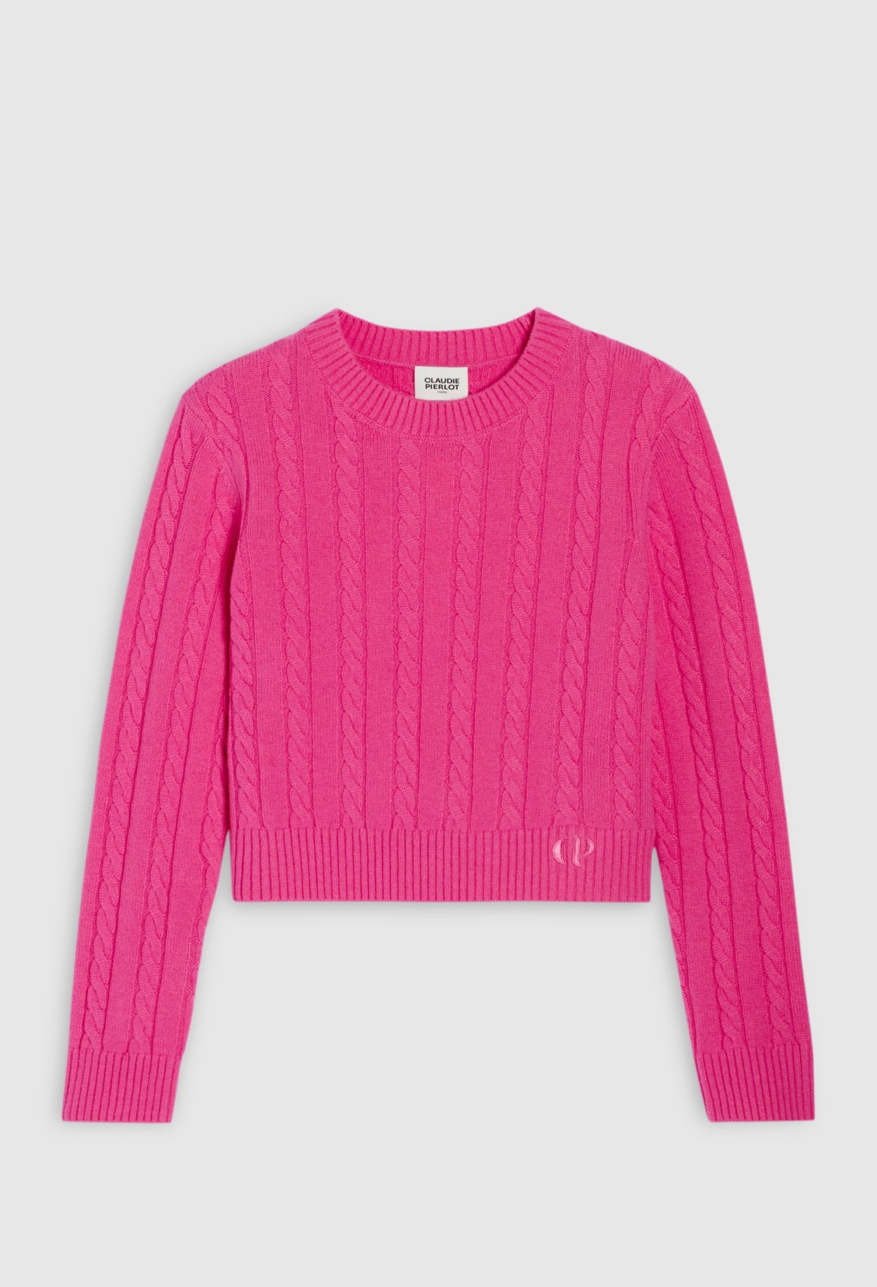Pull court maille torsadee