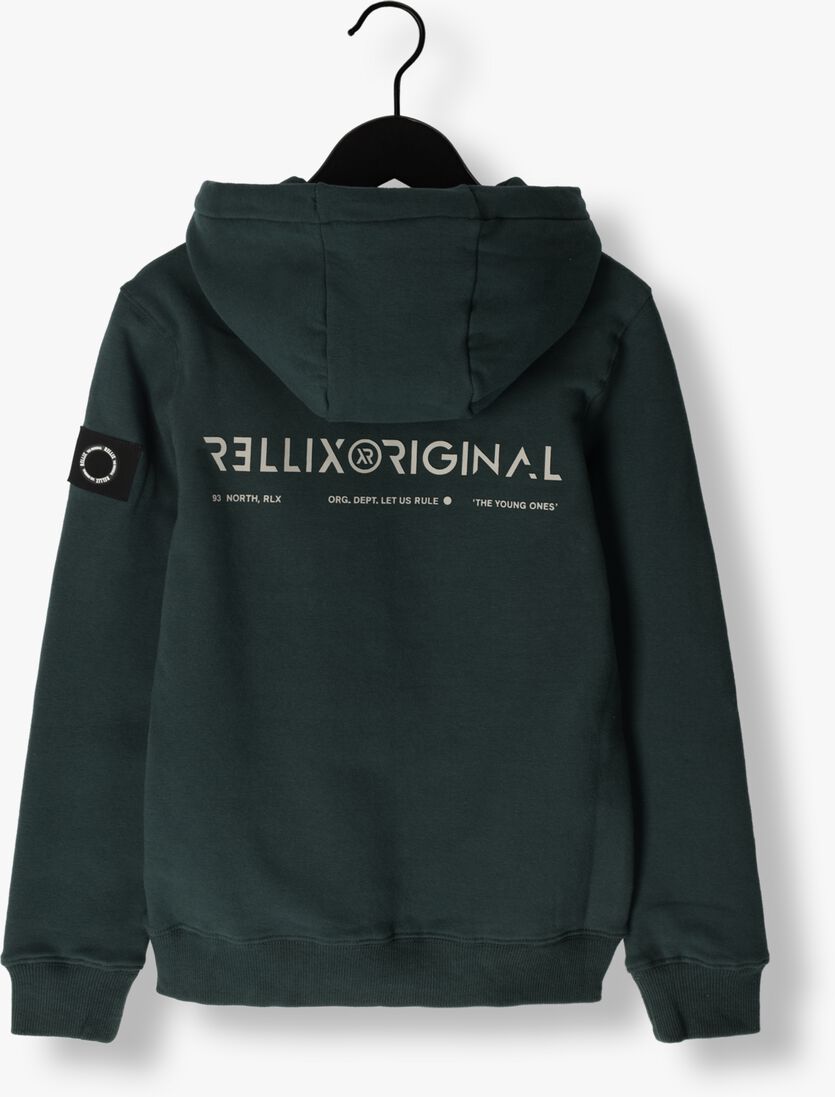 RELLIX groene rellix trui hooded rellix backprint