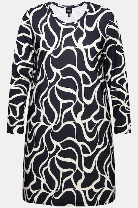 Longshirt, bedruckt, A-Linie, Rundhals, Lanarm