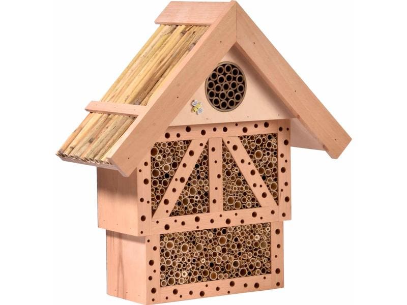 dobar green label Insektenhotel Monschau, 37.5 x 15 x 38.5 Nisthilfe für Wildbienen und Insekten