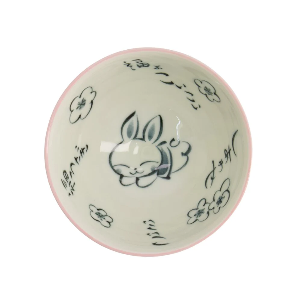 Tokyo Design Studio  Kawaii Rabbit Rice skål, pink - 300 ml.