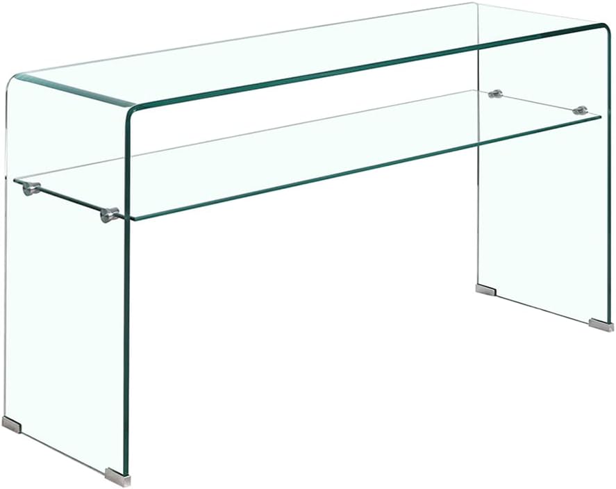 Meubletmoi Konsole aus gehärtetem Glas - transparentes Regal - schlankes Design Eingangstisch - Ice