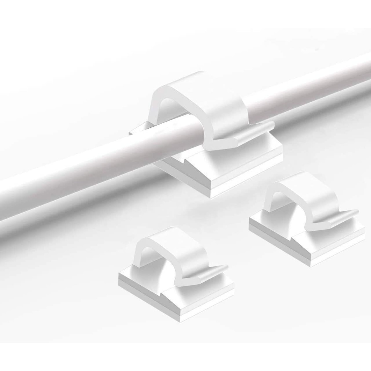 Selvklebende kabelholder 50-pakning Hvit