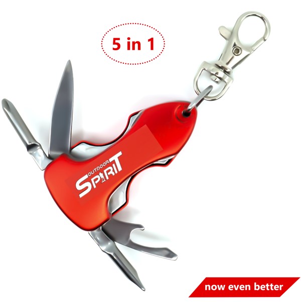 Multitool 5 in 1 mit LED Licht Schlüsselanhänger