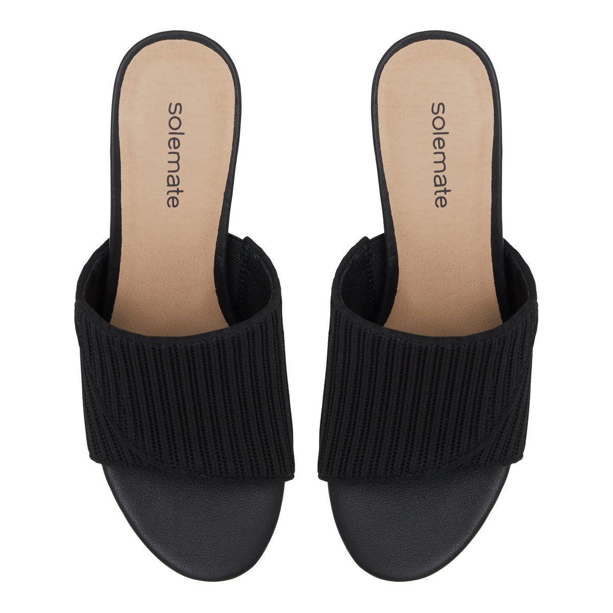 SOLEMATE-Orrie-Sandales mules - Talon bloc - Noir