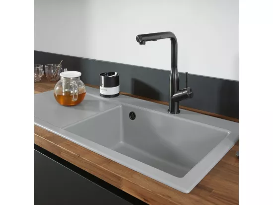 Robinet cuisine VILLEROY ET BOCH Subway Style Shower anthracite + nettoyant
