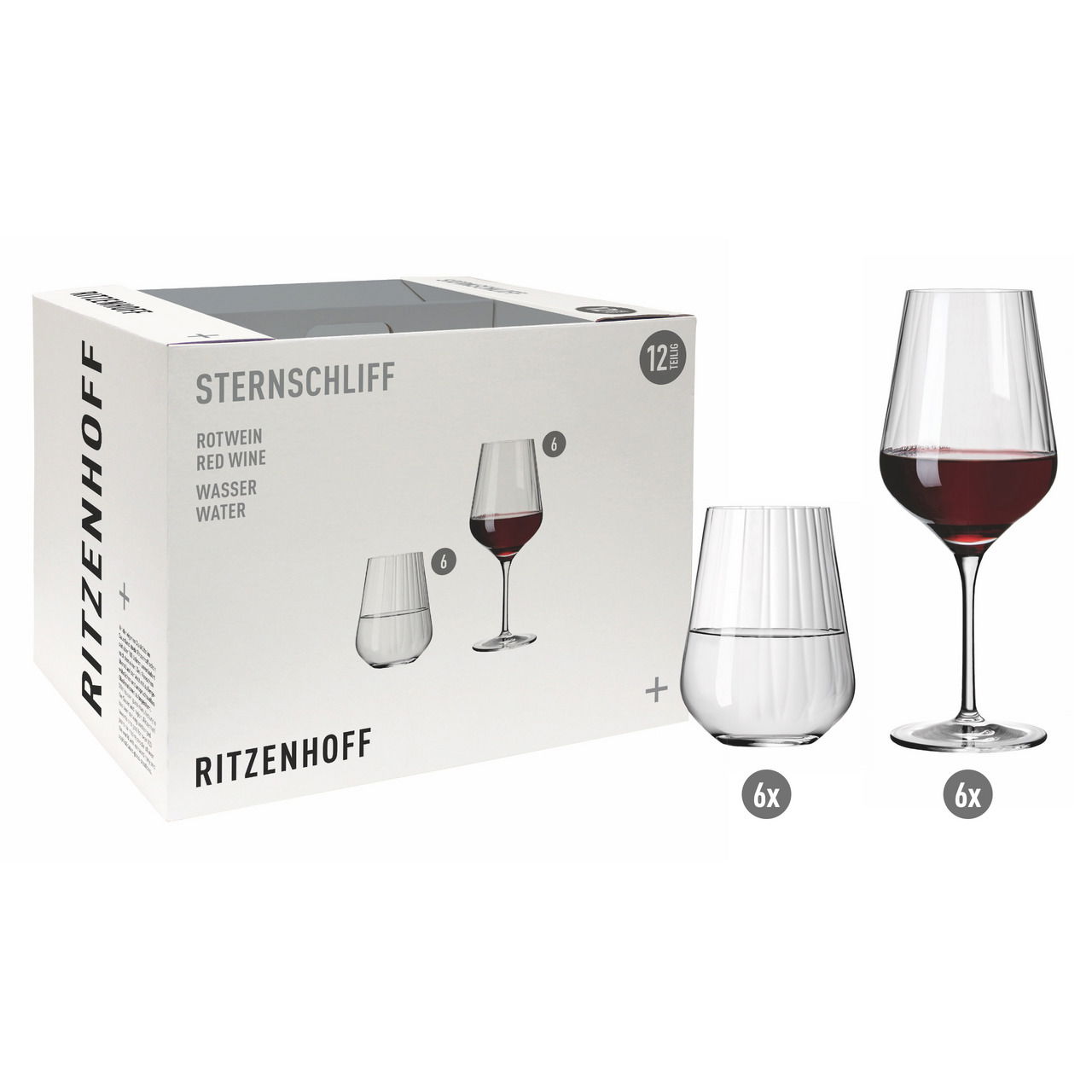 Ritzenhoff Rotweinset 12-tlg. STERNSCHLIFF