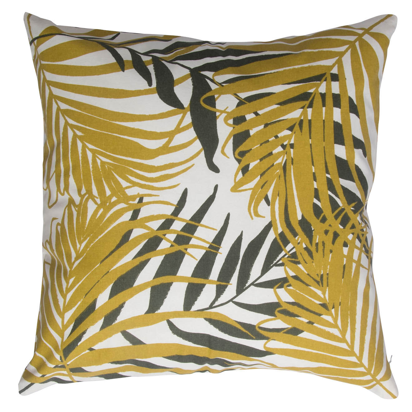 Febronie Housse de coussin d'extérieur Jungle jaune/kaki - 50x50 cm