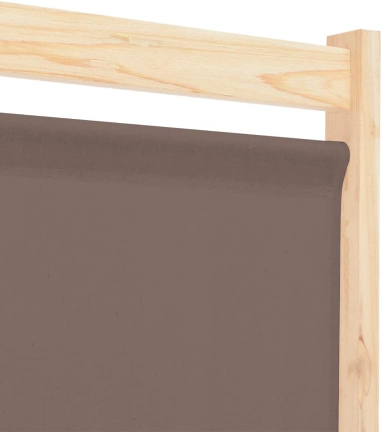 vidaXL Holz Raumteiler 5-TLG. Paravent Trennwand Umkleide Sichtschutz Spanische Wand Raumtrenner Stellwand Braun 200x170x4 cm Stoff Klappbar Platzsparend IY5536050
