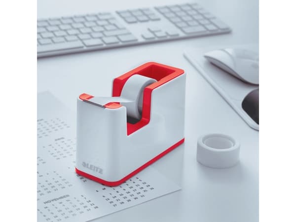 Leitz WOW - Dispenser med kontortape - skrivebord - rød
