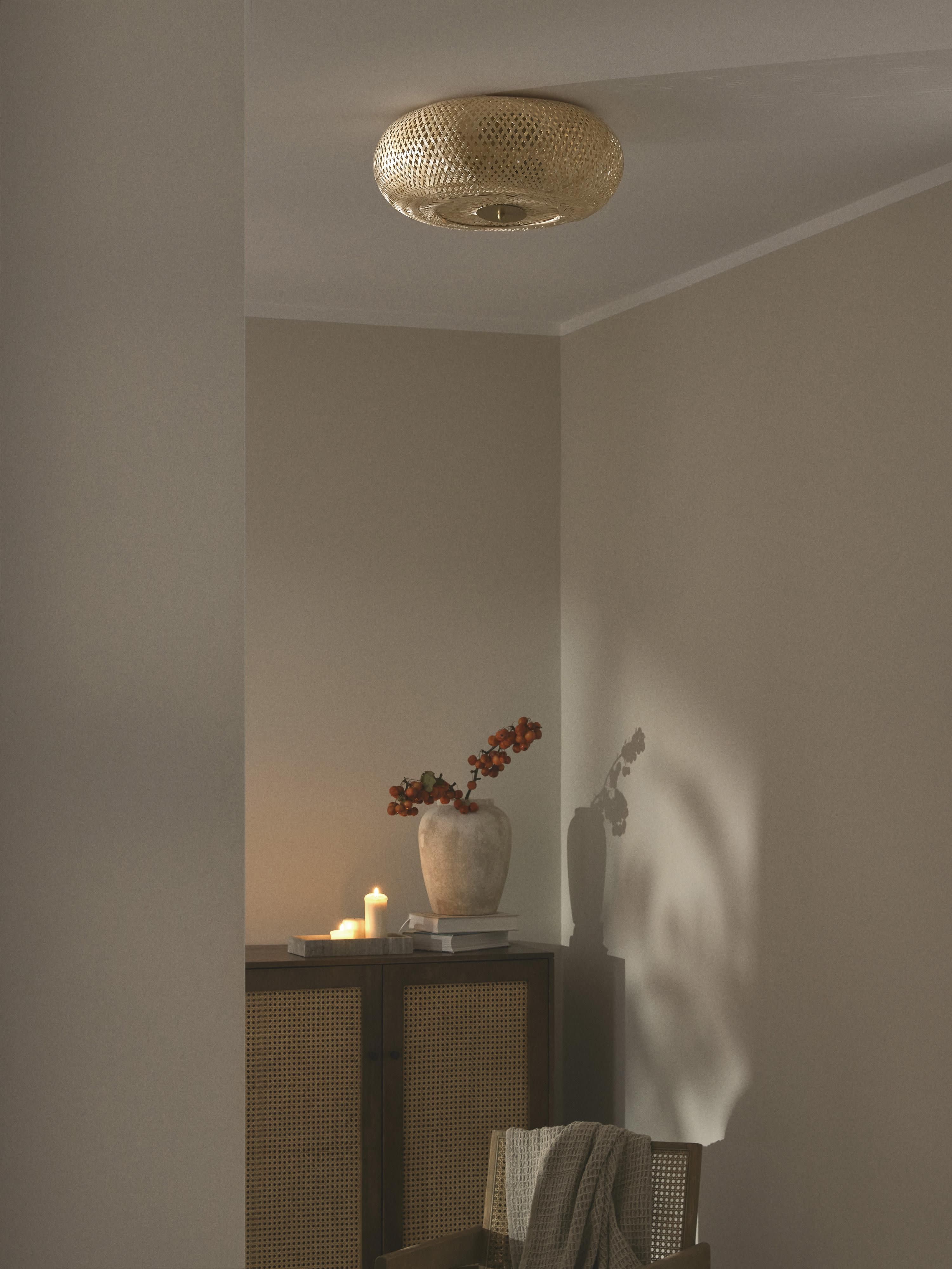 Design plafondlamp Evelyn van bamboehout, naturel