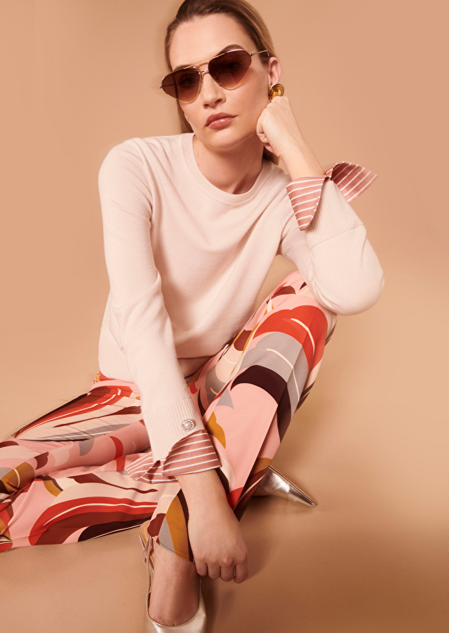 Pull Pazumarose pâle en laine