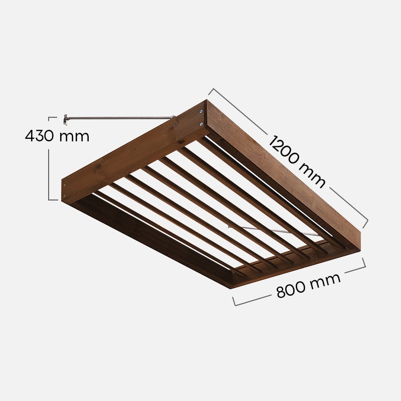 Moderne houten overkapping voor voordeurzonwering, 120 cm, Lumilam