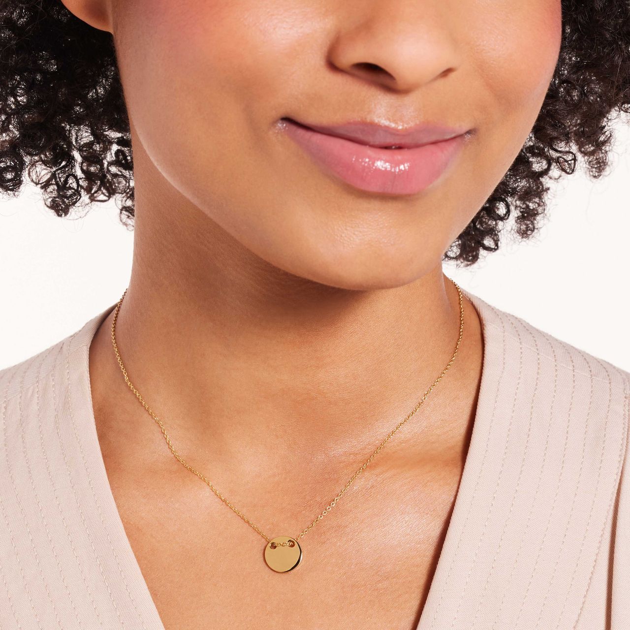 Gerecycled stalen goldplated ketting met munt hanger