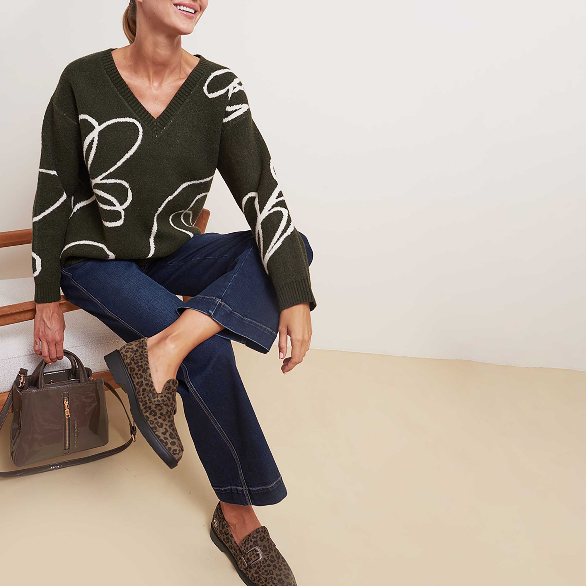 Pull Femme kaki