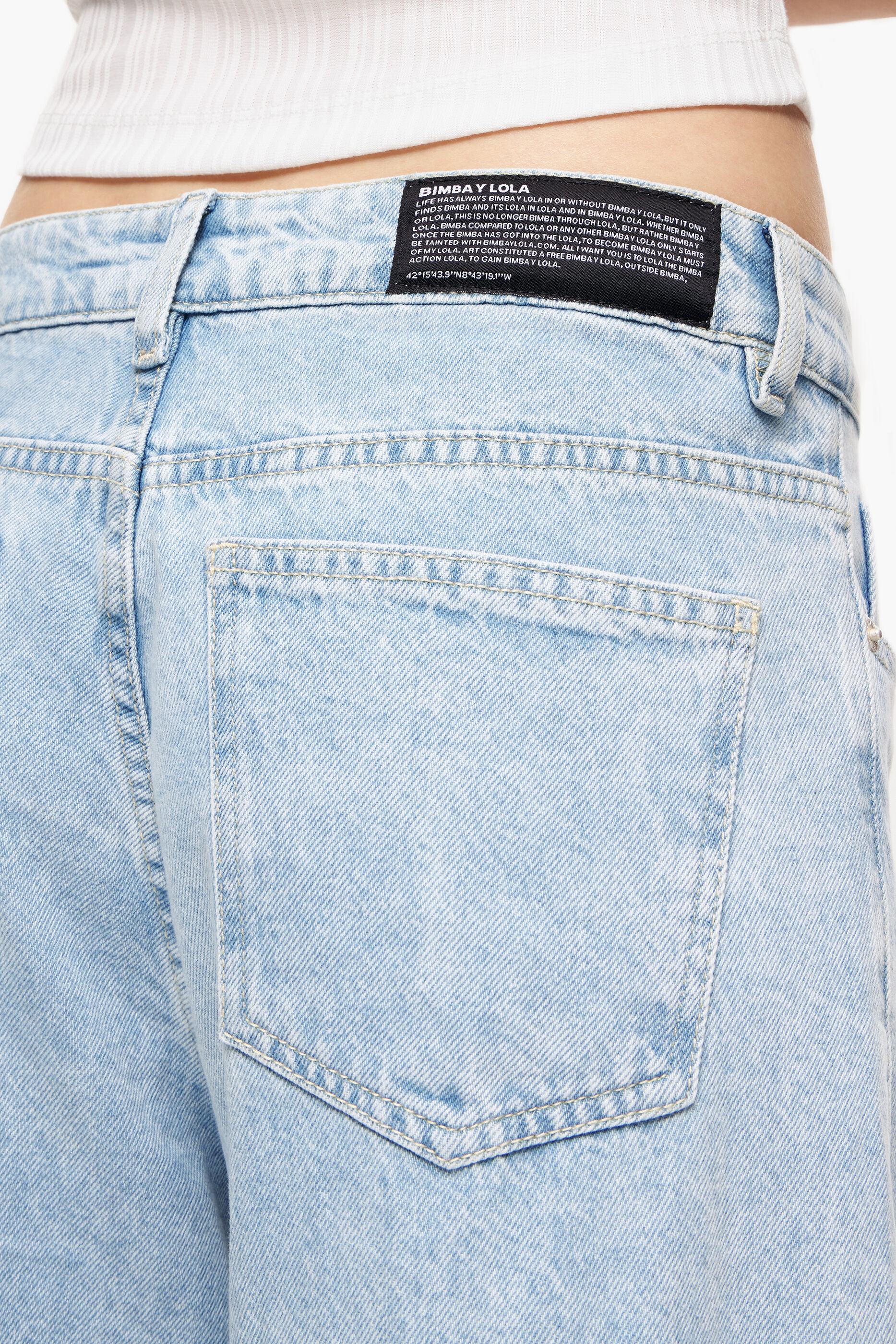 CALÇA LARGA - Calça jeans azul de perna larga