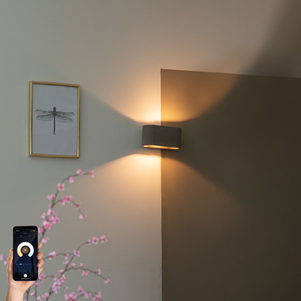 Smart wandlamp beton met lichteffect incl. Wifi G9 - Arles