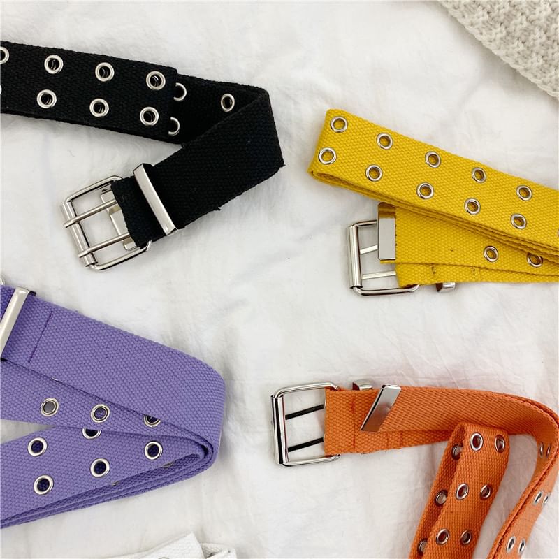 Carmola - Unisex canvas riem met dubbele ogen in 7 kleuren