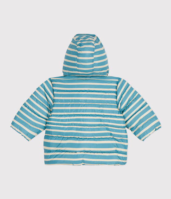 Doudoune rayée capuche rétractable bébé