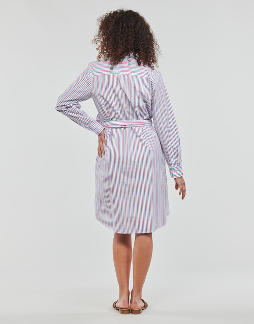 Tommy Hilfiger - ORG CO GBL STP KNEE SHIRT DRESS - Blanc
