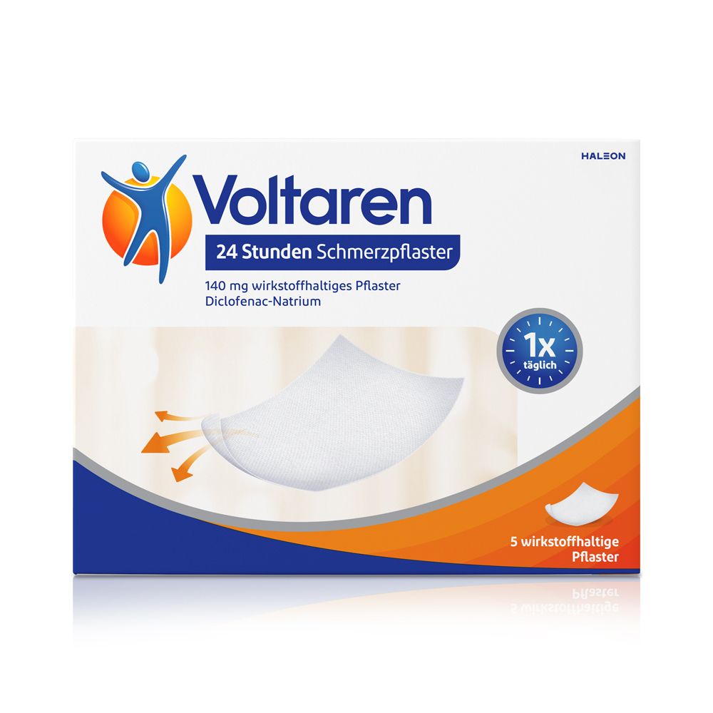 Voltaren 24 Stunden Schmerzpflaster mit Diclofenac bei akuten Muskelschmerzen - Jetzt 20% Rabatt mit dem Code voltaren20 sparen
