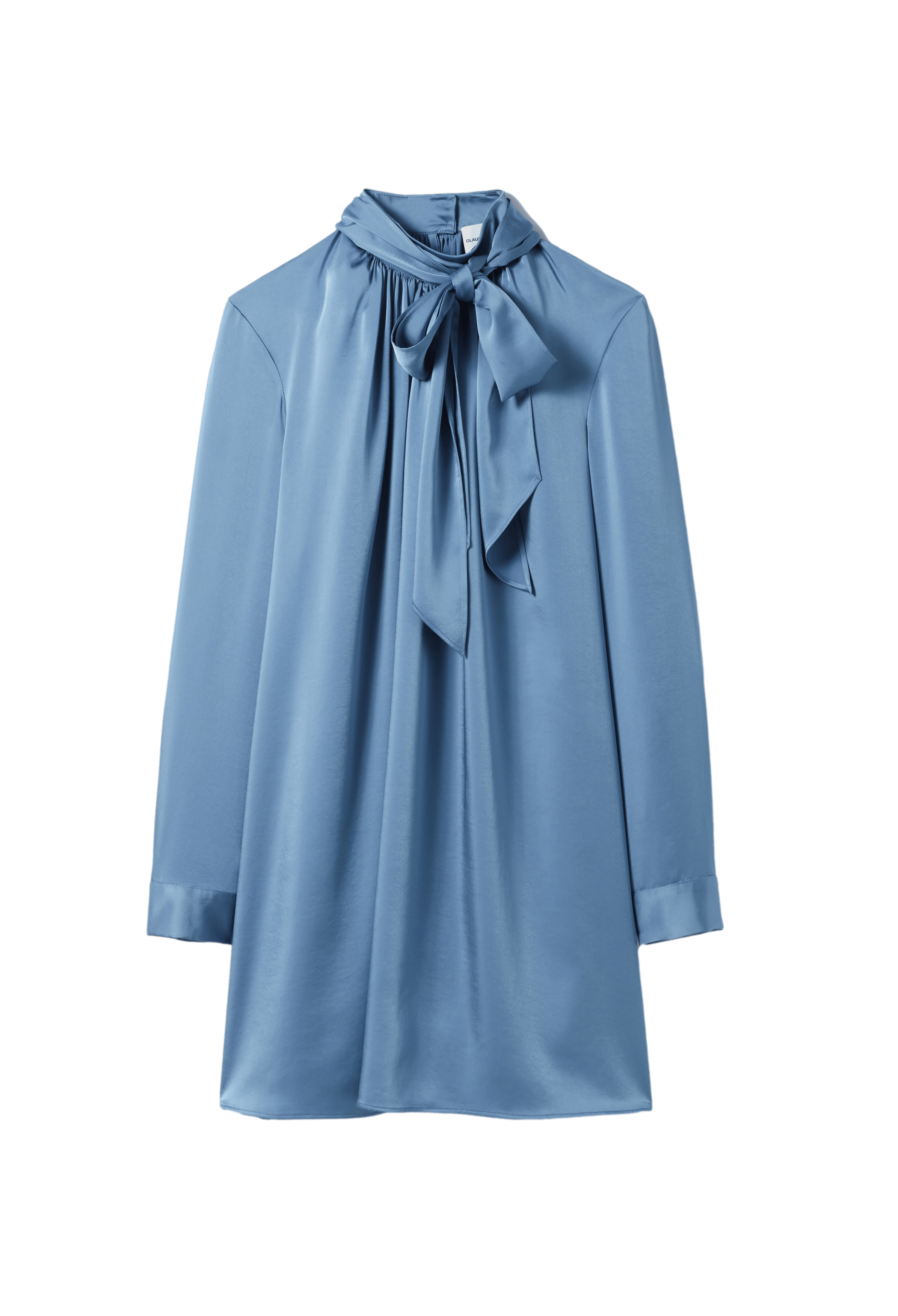 Robe fluide col lavallière | Bleu