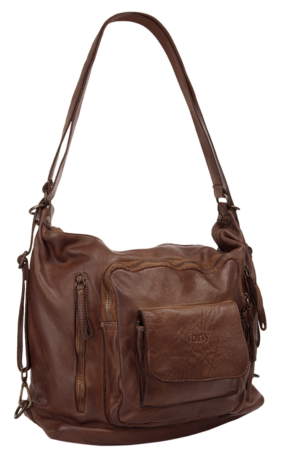 forty° Cityrucksack echt Leder, Made in Italy