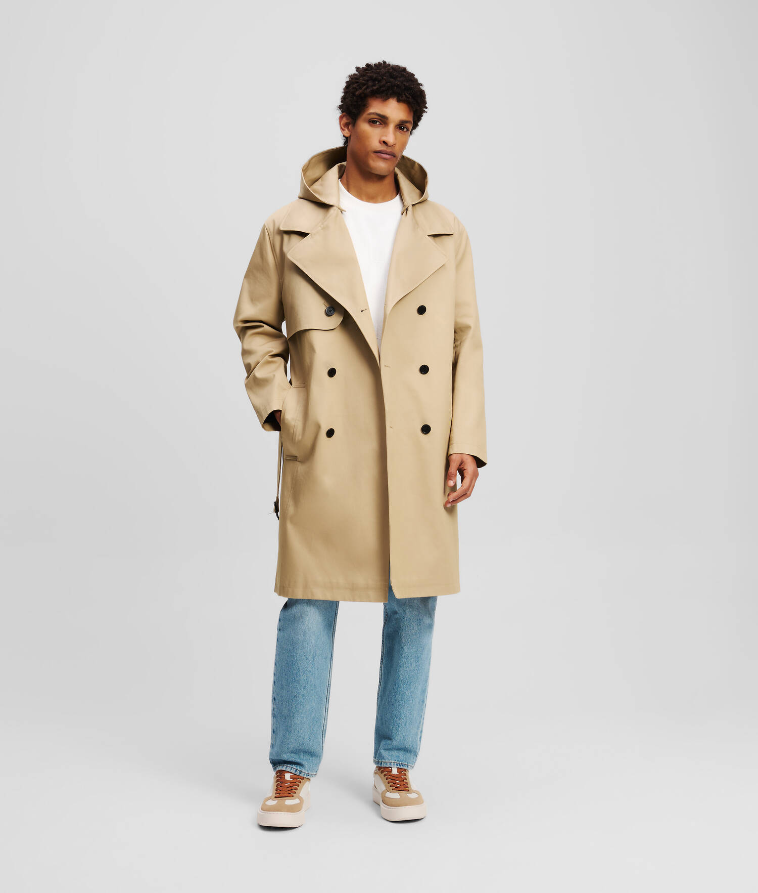 TRENCH COAT À CAPUCHE - Beige d'été