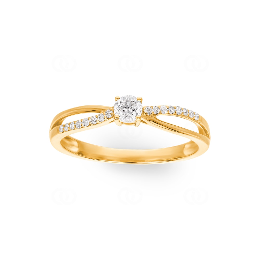 0.25 Karat Diamantring 750/18 K Gelbgold